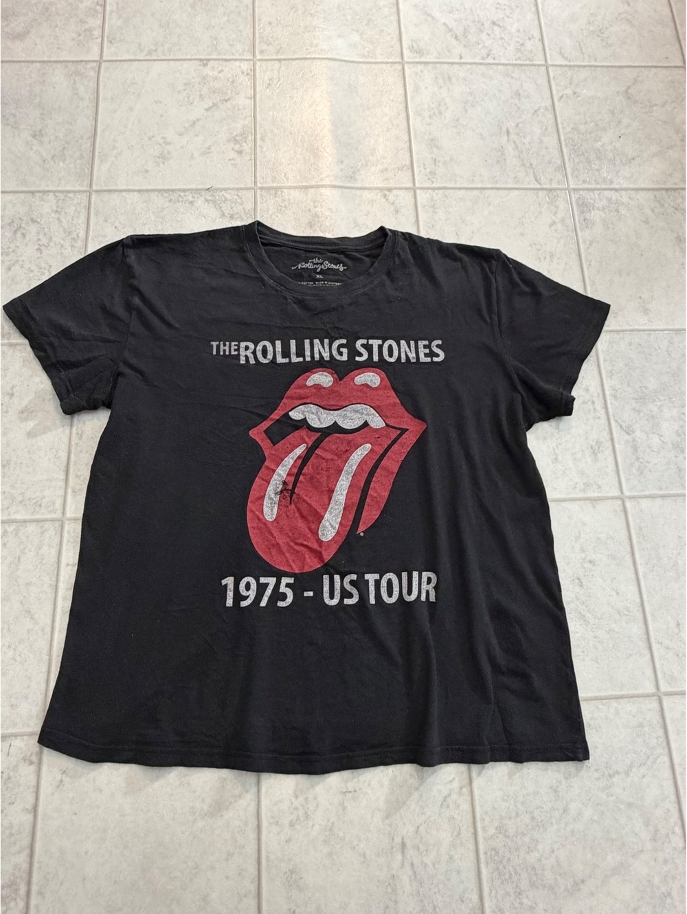 Rolling Stones 1975 US Tour black T-shirt